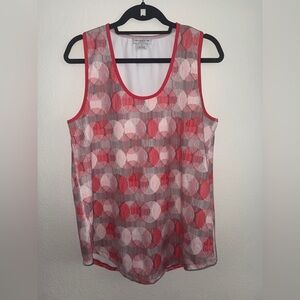 Liz Claiborne Weekend size Large Red and Gray Geometric Tank Top